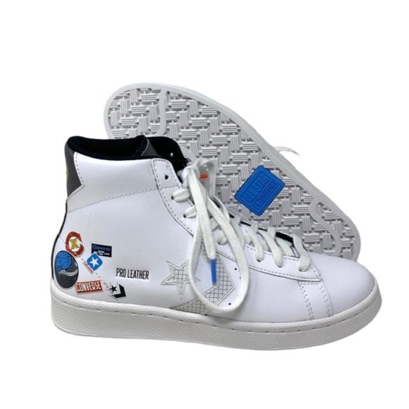 Converse Pro Leather High Skate Shoes Kids Women's White Multi Sneakers 272446C - Picture 9 of 10